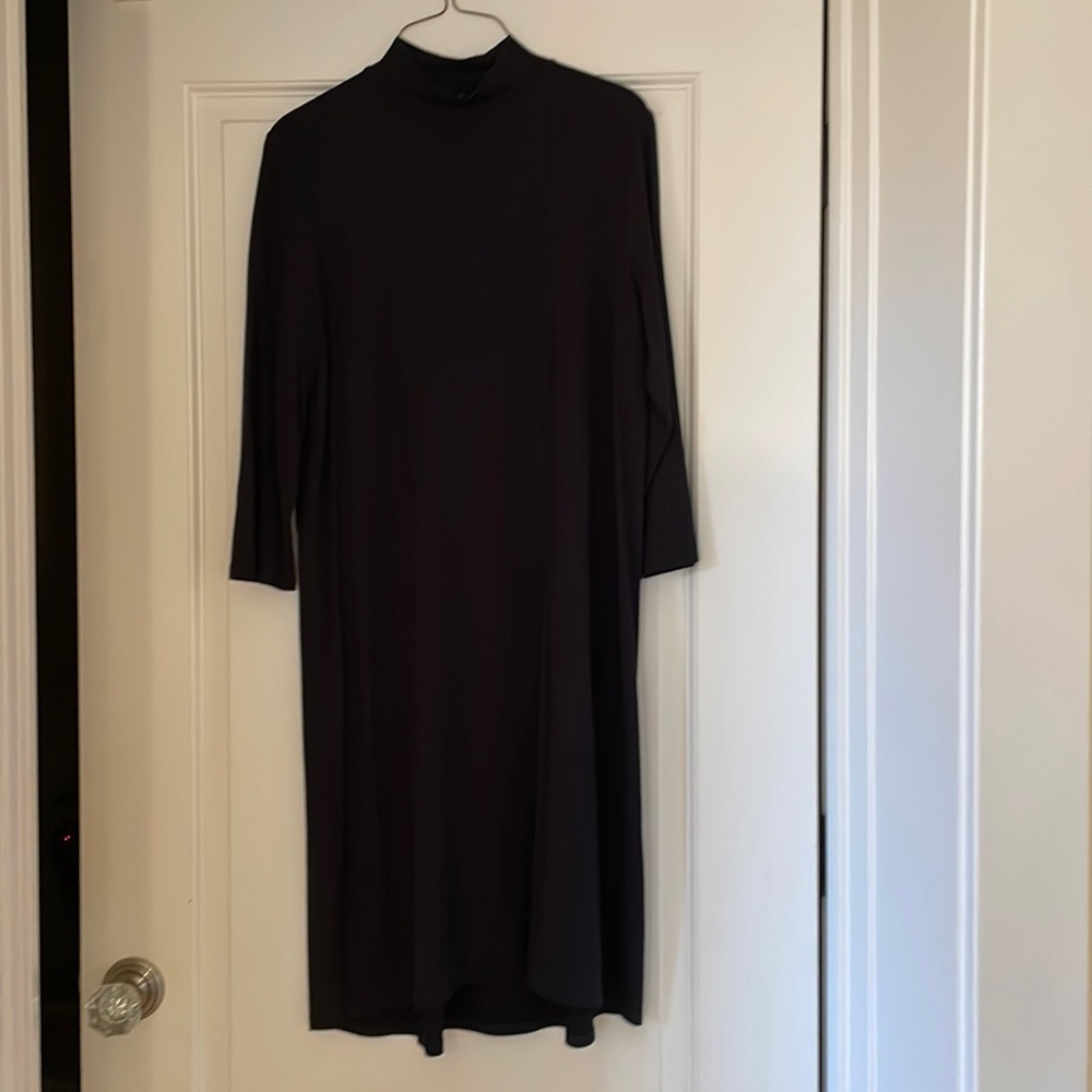 J. Jill Wearever Collection Black Mock Turtleneck  Dress